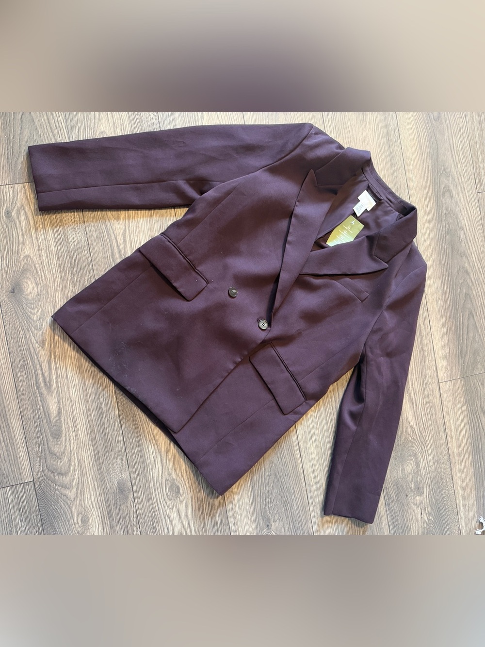 H&M Women's Double-Breasted Plum Oversized Blazer